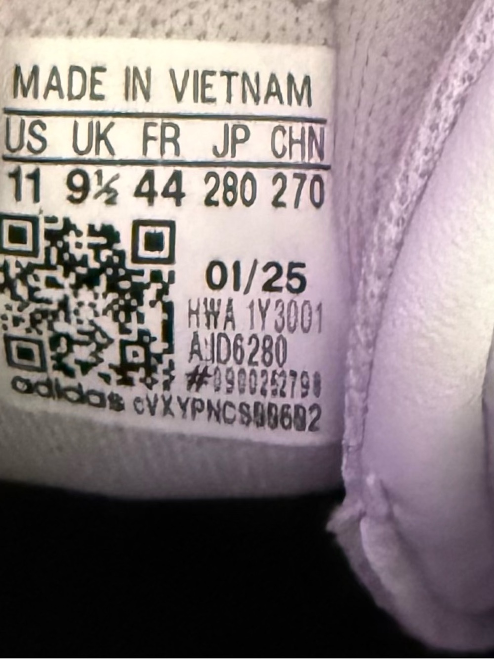 Adidas W-11 once-worn light grey suede low-top sneakers with white stripes. - Picture 5 of 5